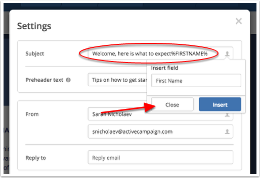 personalizing win-back email subject lines in activecampaign