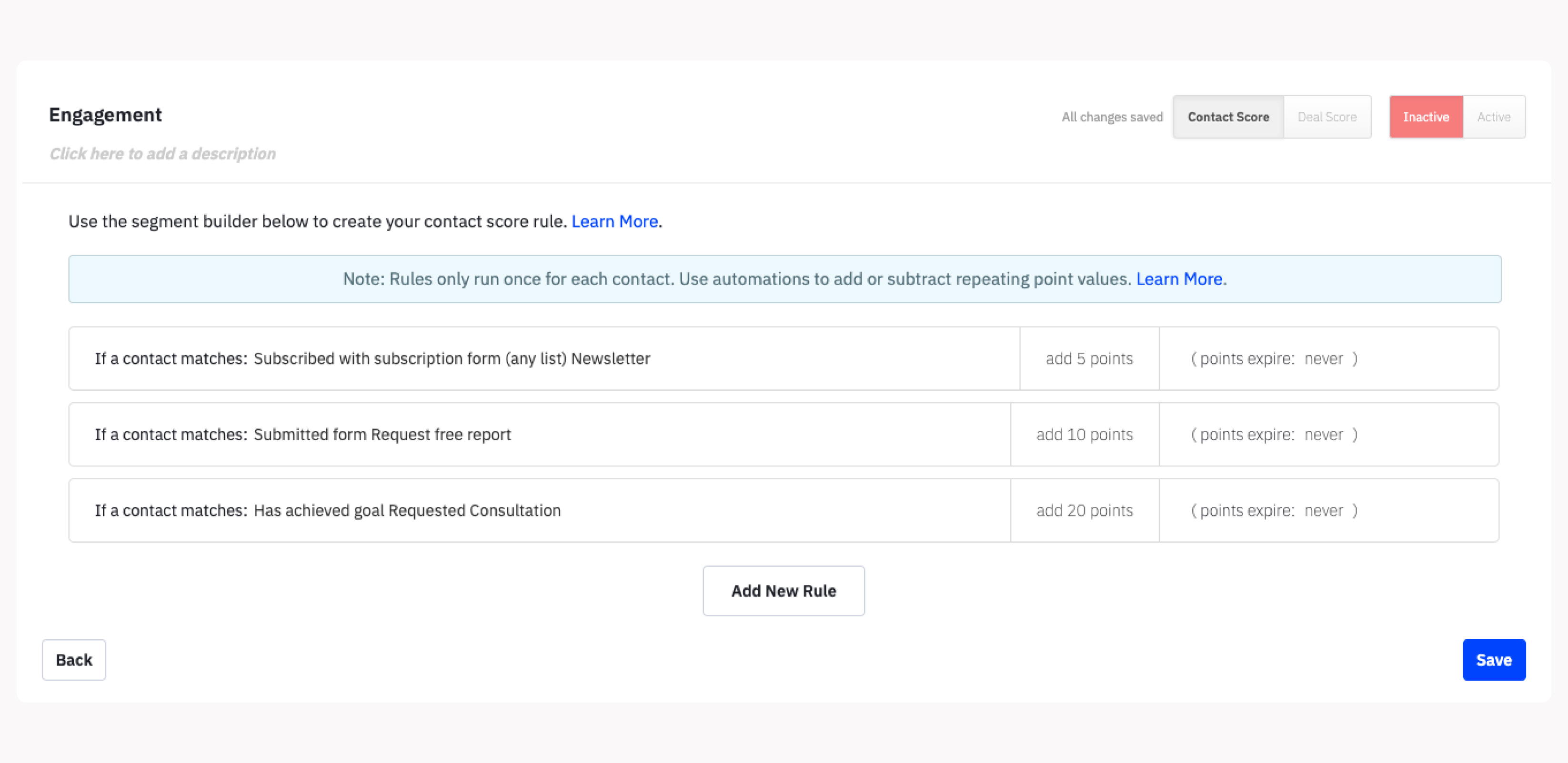 awarding points in activecampaign 1