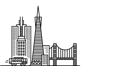 Line drawing of San Francisco skyline