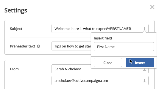 personalization tags in activecampaign