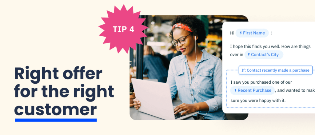 tip 4 right offer for the right customer
