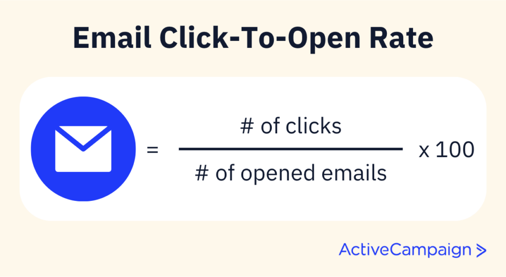 Email click-to-open rate formula