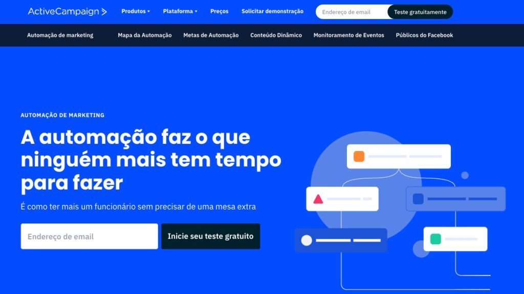 PT homepage automacao marketing activecampaign
