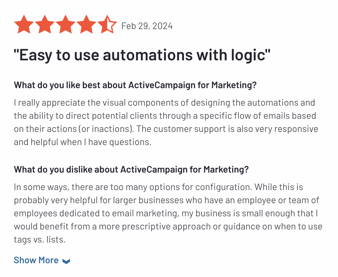 activecampaign customer testimonial