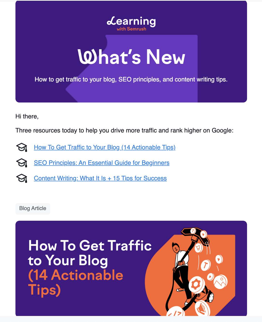 semrush newsletter