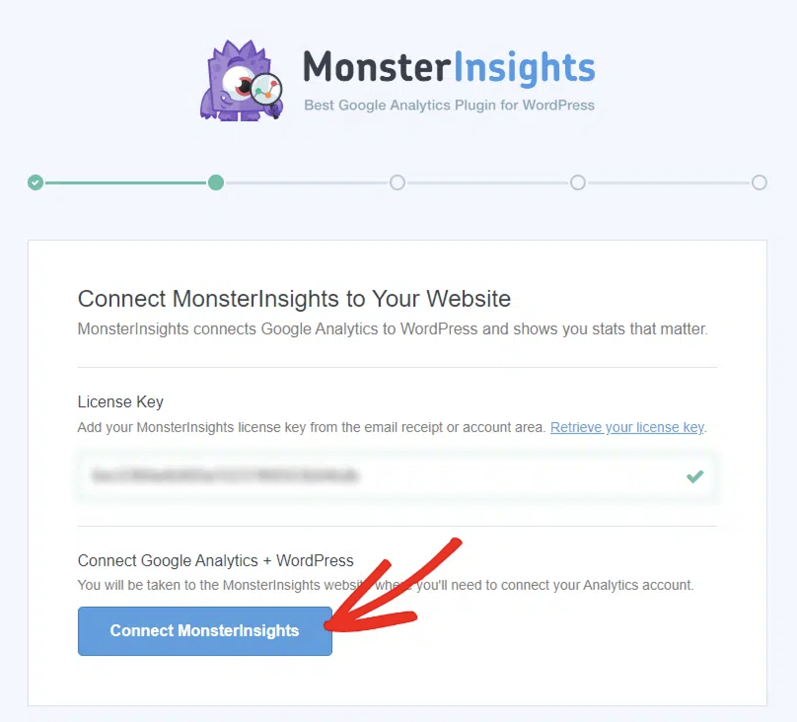 connecting monsterinsights
